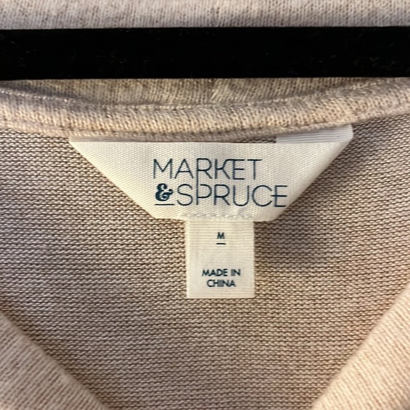 Tan Scoop Neck Medium Long Sleeve Top - Super Soft, Casual Fit - Picture 3 of 4